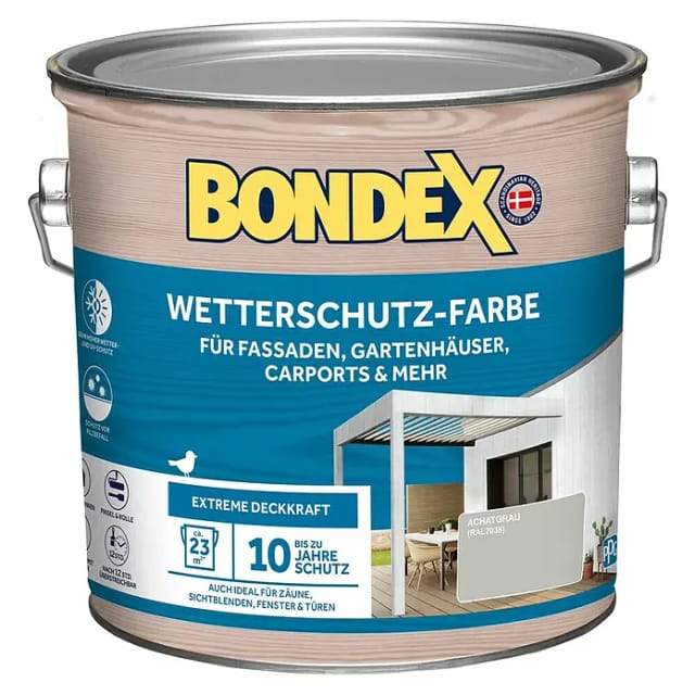Bondex Wetterschutz-Farbe RAL 7038 Achatgrau 2,5,
