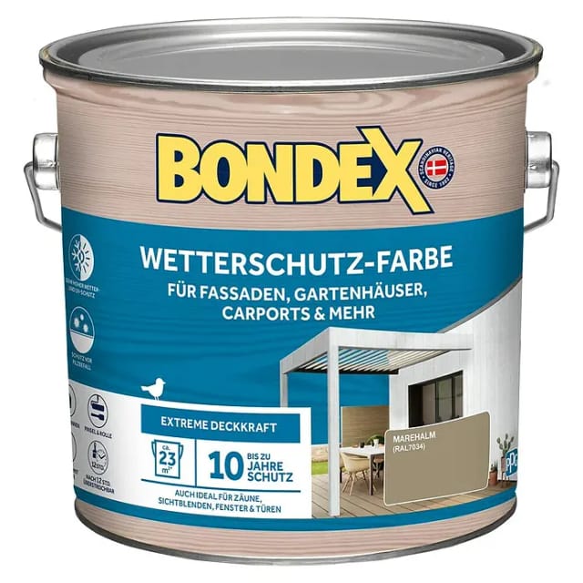 Bondex Wetterschutz-Farbe RAL 7034 Marehalm 2,5,