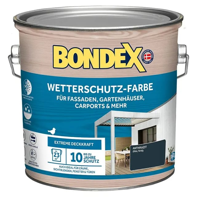 Bondex Wetterschutz-Farbe RAL 7016 Anthrazit 2,5,