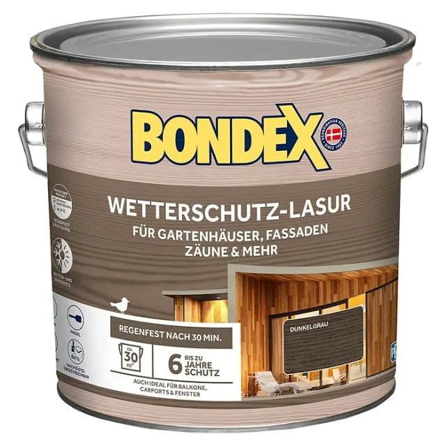 Bondex Wetterschutz-Lasur Dunkelgrau 2,5,