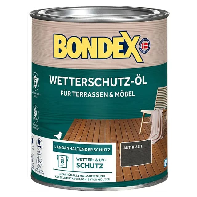 Bondex Wetterschutz-Öl Anthrazit 750 ml