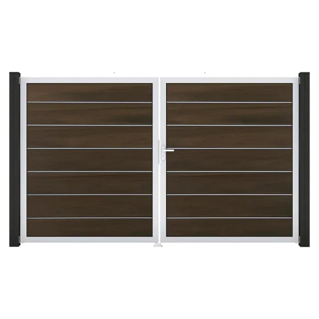 GroJa Grande Steckzaun Tor Premium DIN Rechts EV1 Walnuss