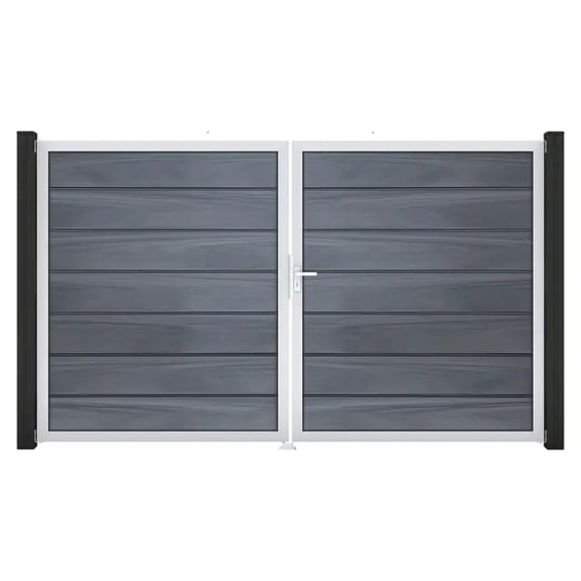 GroJa Grande Steckzaun Tor Premium DIN Rechts EV1 Steingrau