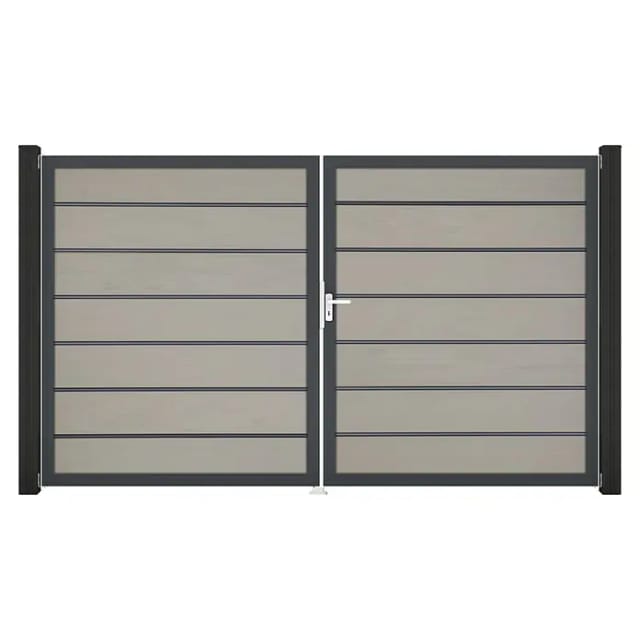 GroJa Grande Steckzaun Tor Premium DIN Rechts DB Bi-Color Sand