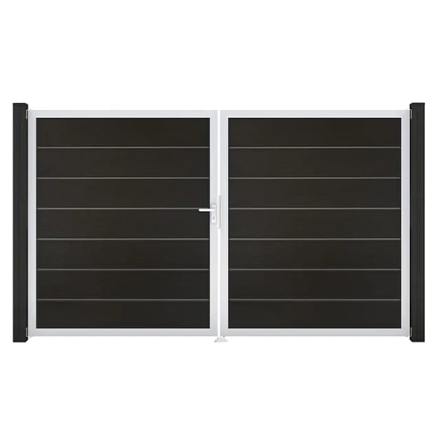 GroJa Grande Steckzaun Tor Premium DIN Links EV1 Schwarz