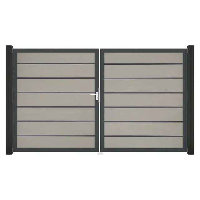 GroJa Grande Steckzaun Tor Premium DIN Links DB Bi-Color Sand