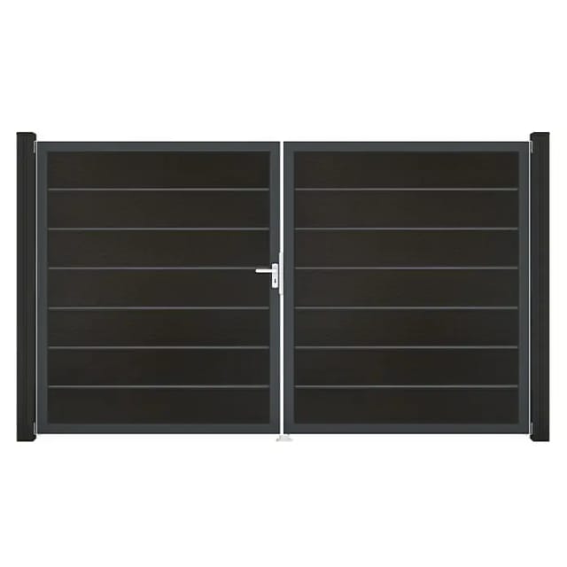 GroJa Grande Steckzaun Tor Premium DIN Links DB Schwarz