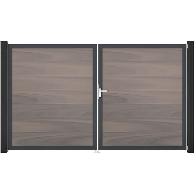 GroJa Steckzaun Tor Grande DIN Rechts DB Bi-Color co-extrudiert
