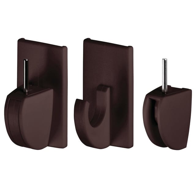 tesa Powerstrips Gardinenhaken selbstklebend braun 4 Stück