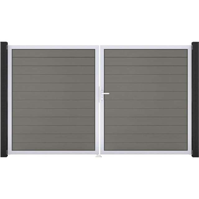 GroJa Solid Steckzaun Tor DIN Rechts EV1 Grau