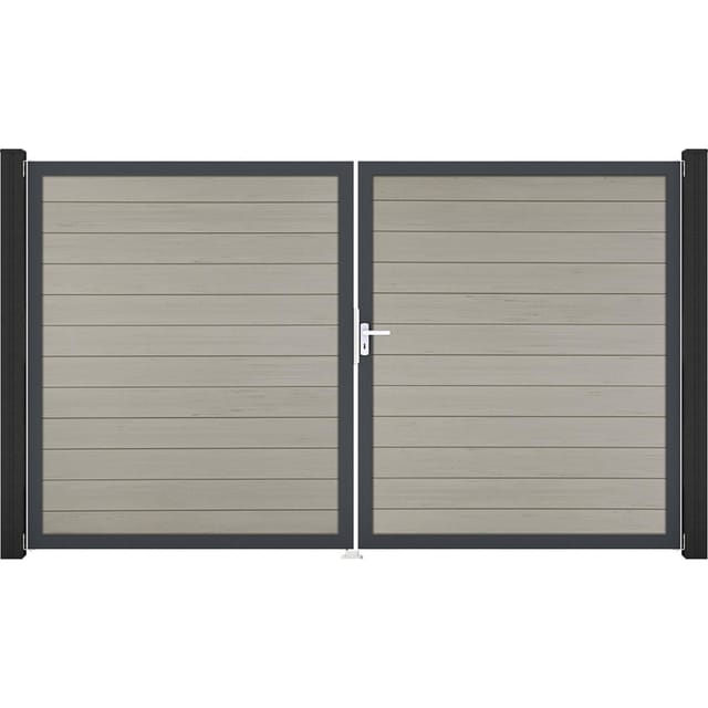 GroJa Solid Steckzaun Tor DIN Rechts DB Bi-Color Sand