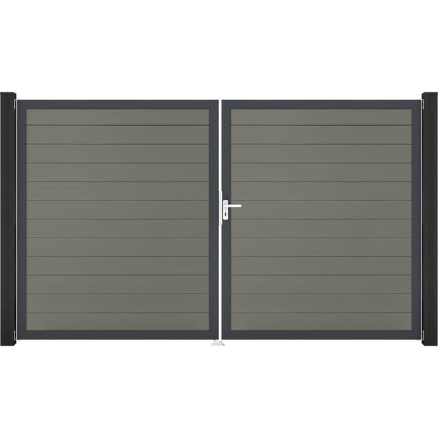 GroJa Solid Steckzaun Tor DIN Rechts DB Grau