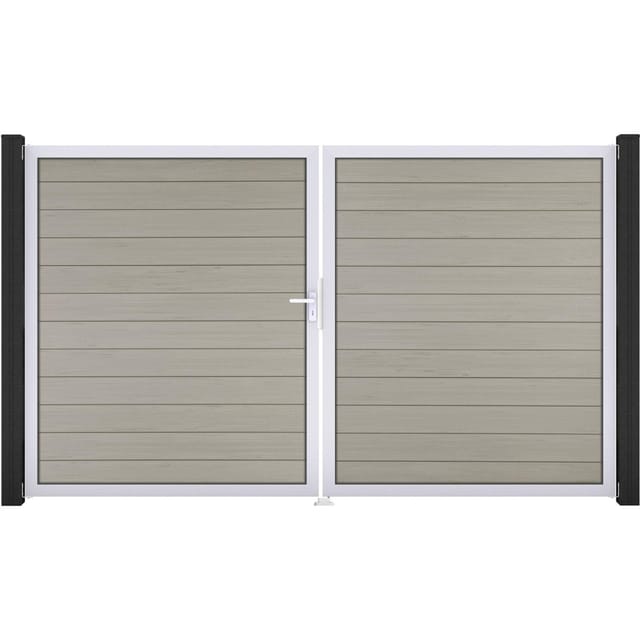 GroJa Solid Steckzaun Tor DIN Links EV1 Bi-Color Sand