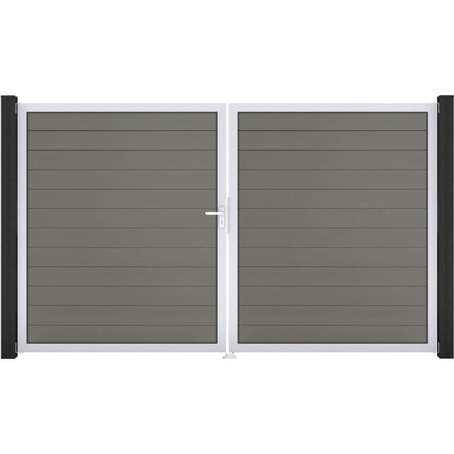 GroJa Solid Steckzaun Tor DIN Links EV1 Grau