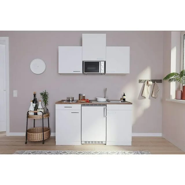 Respekta Economy Küchenzeile KB150WWMIC 150 cm Weiß