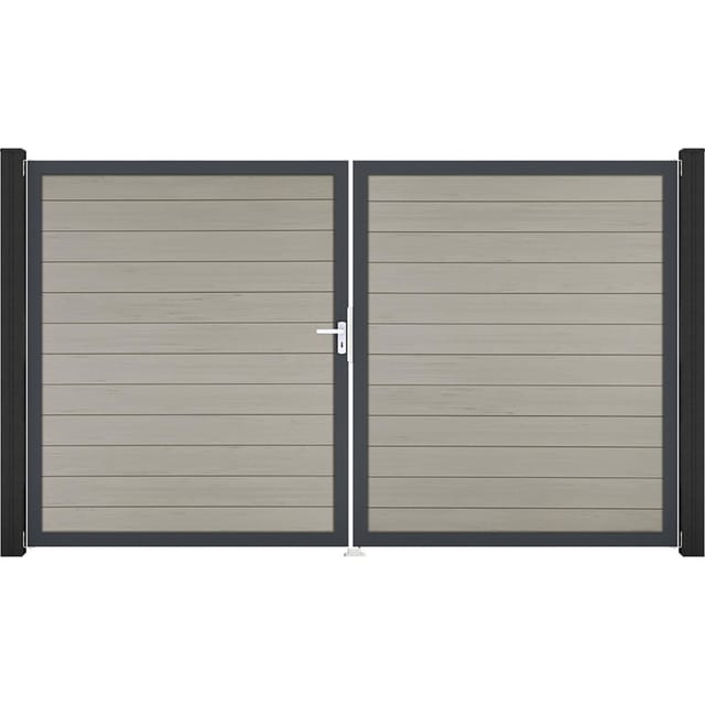 GroJa Solid Steckzaun Tor DIN Links DB Bi-Color Sand