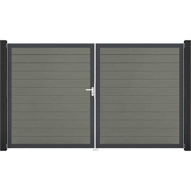 GroJa Solid Steckzaun Tor DIN Links DB Grau
