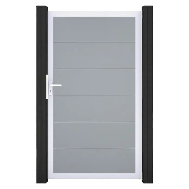GroJa Steckzaun Tor BasicLine Universal-DIN EV1 Silbergrau