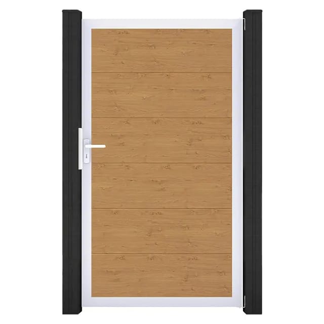 GroJa Steckzaun Tor BasicLine Universal-DIN EV1 Asteiche Natur