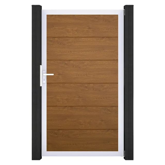 GroJa Steckzaun Tor BasicLine Universal-DIN EV1 Golden Oak