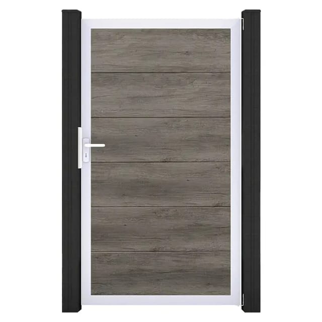 GroJa Steckzaun Tor BasicLine Universal-DIN EV1 Monument Oak