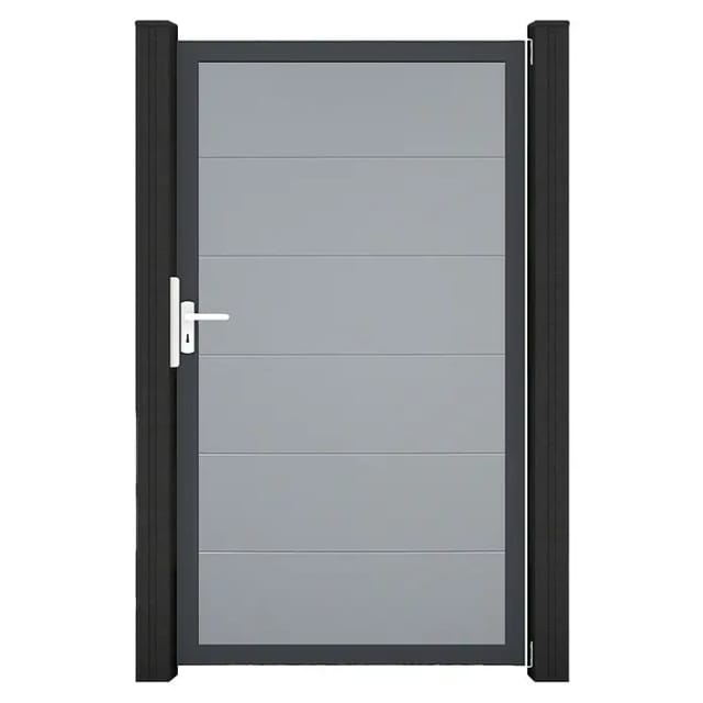 GroJa Steckzaun Tor BasicLine Universal-DIN DB Silbergrau