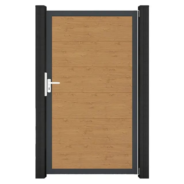 GroJa Steckzaun Tor BasicLine Universal-DIN DB Asteiche Natur
