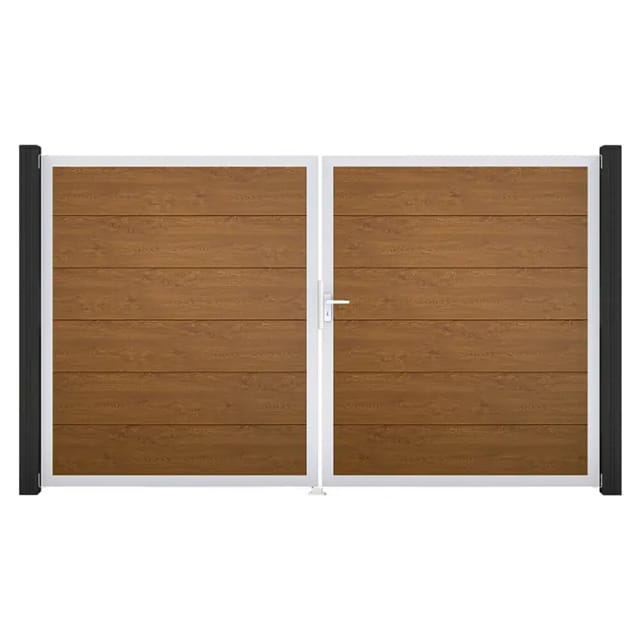 GroJa Steckzaun Tor BasicLine DIN Rechts EV1 Golden Oak