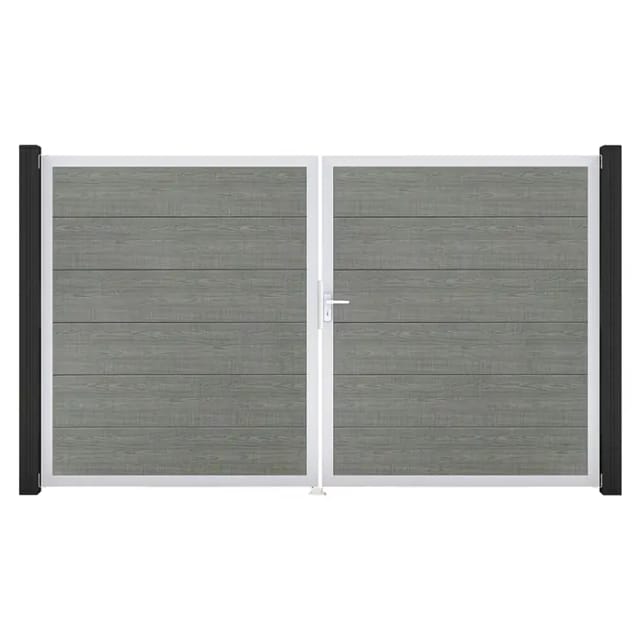 GroJa Steckzaun Tor BasicLine DIN Rechts EV1 Grey Ash Cut