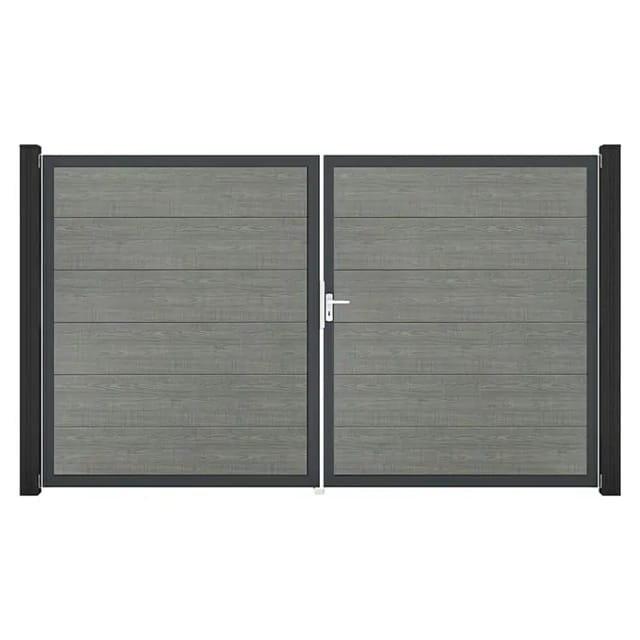 GroJa Steckzaun Tor BasicLine DIN Rechts DB Grey Ash Cut