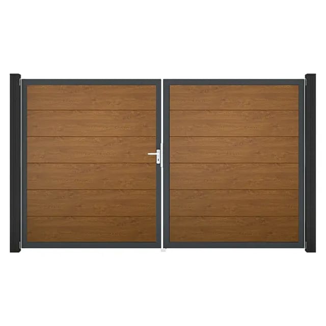GroJa Steckzaun Tor BasicLine DIN Links Golden Oak