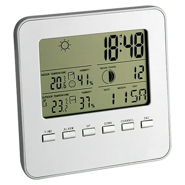 TFA Funk-Wetterstation Quadro Silber inkl. Sensor