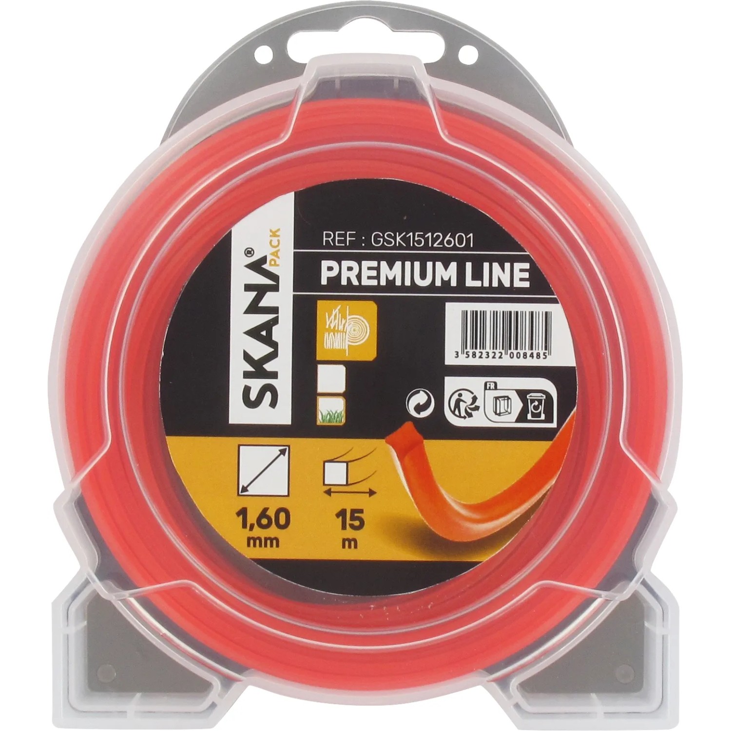 Skana Premium-Mähfaden 4-Kant Ø 1,6 mm x 15 m