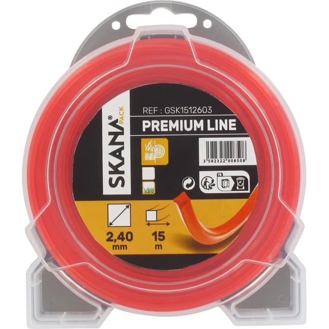Skana Premium-Mähfaden 4-Kant Ø 2,4 mm x 15 m