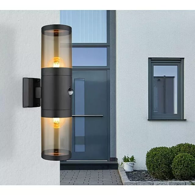 Globo Außenleuchte 2-flammig Schwarz Matt 10,2 cm x 42 cm