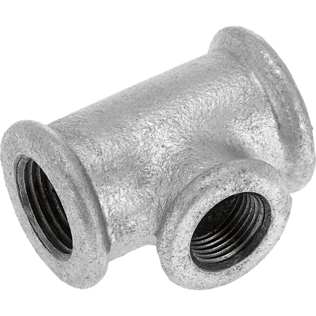 LUX-TOOLS T-Stück 18,6 mm (Rp 1/2) x 14,9 mm (Rp 3/8) Temperguss