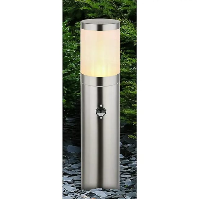Globo Außenleuchte 1-flacmig Silber Glänzend Ø 14 cm x 50 cm