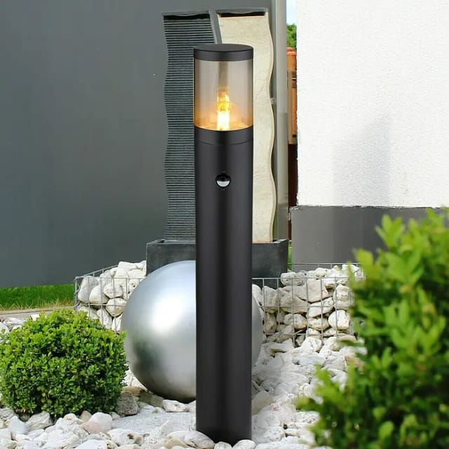 Globo Außenleuchte 1-flammig Schwarz Matt Ø 14 cm x 80 cm