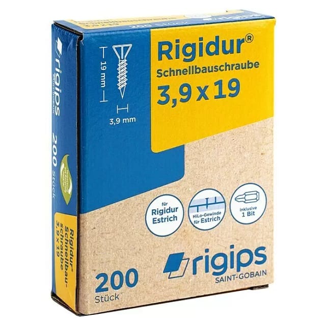Rigidur Schnellbauschraube 3,9 x 19 mm a 200 St. Typ UMN nach EN 14566 aus Stahl