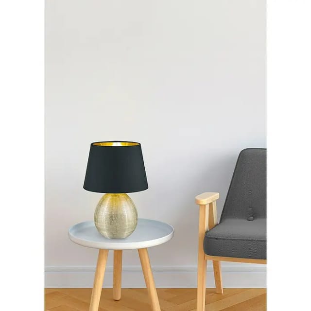 Trio Tischleuchte Luxor H: 35 cm Schwarz-Gold