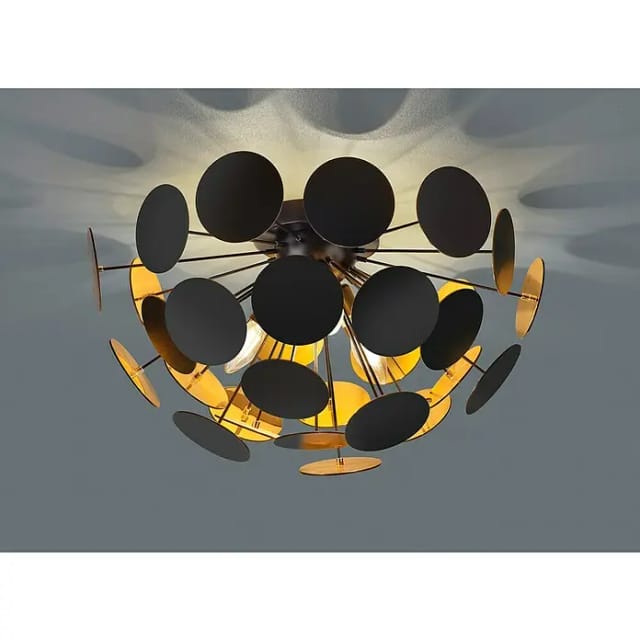 Trio Deckenleuchte Discalgo Schwarz-Gold