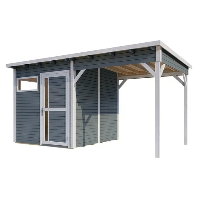 Bertilo Gartenhaus Pentus 2 Lounge 234 cm x 447 cm Grau FSC®