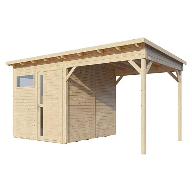 Bertilo Gartenhaus Pentus 2 Lounge 234 cm x 447 cm Natur FSC®