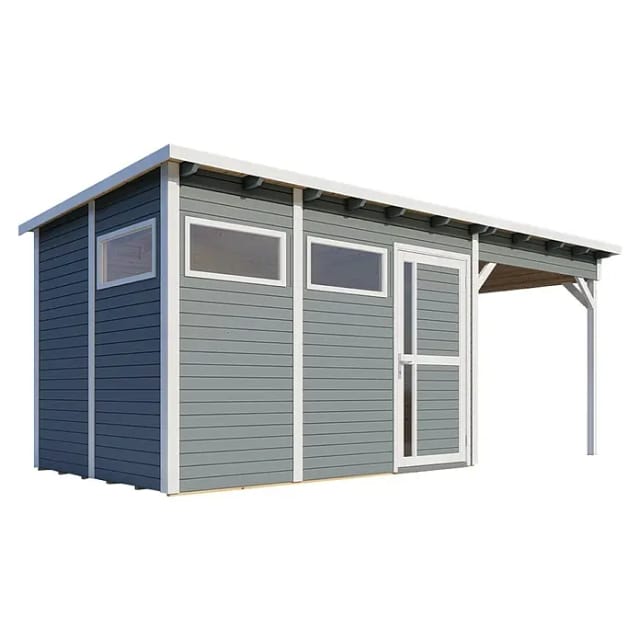 Bertilo Gartenhaus Pentus 3 Lounge 234 cm x 558 cm Grau FSC®