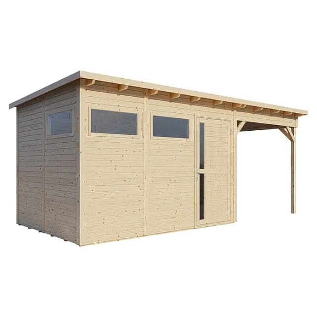Bertilo Gartenhaus Pentus 3 Lounge 234 cm x 558 cm Natur FSC®