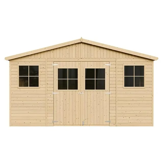 Timbela Gartenhaus Holz Abstellraum M330 15,84 m² mit Fenstern