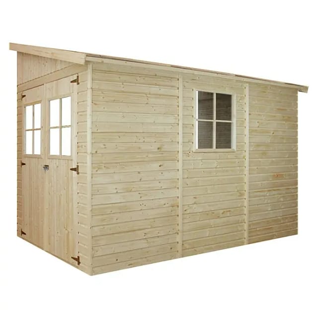 Timbela Anbau-Gartenhaus Holz M339 6 m² ohne Seitenwand ohne Boden