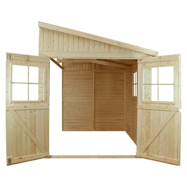 Timbela Anbau-Gartenhaus Holz M339+M339G 6 m² ohne Seitenwand mit Boden