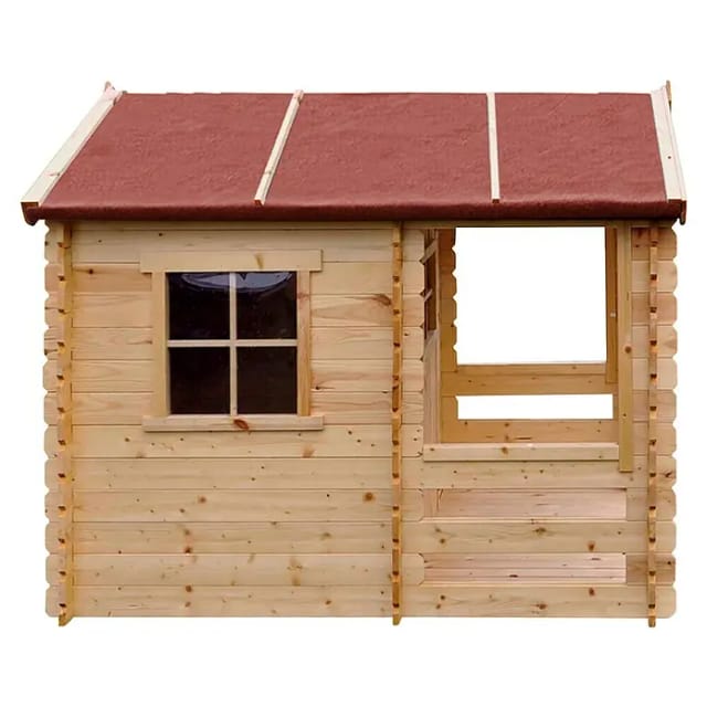 Timbela Kinderspielhaus Holz M501A 1,1 m² mit Boden Holzfenster mit Plexiglas