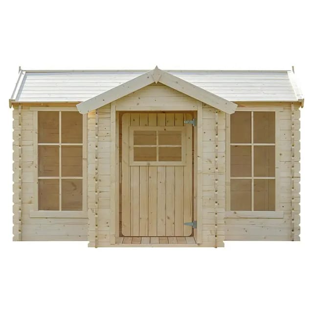 Timbela Kinderspielhaus aus Holz M520 2,63 m² mit Boden und Villa-Design